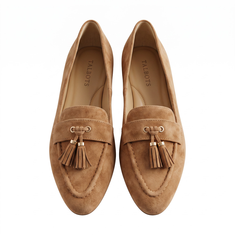 Talbots Francesca Tassel Flats Nutmeg Suede Loafers Women's Size 8.5M